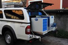A tailgate slide in a pickup truck 